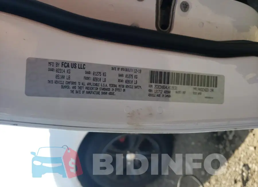 2C3CDXBG4LH119131 Photo# 12