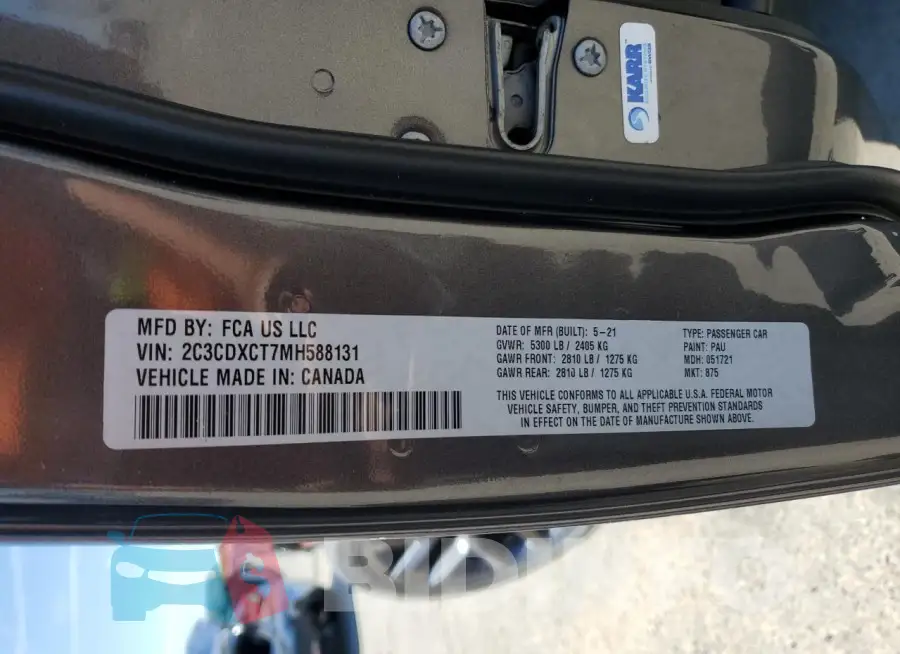 2C3CDXCT7MH588131 Photo# 12