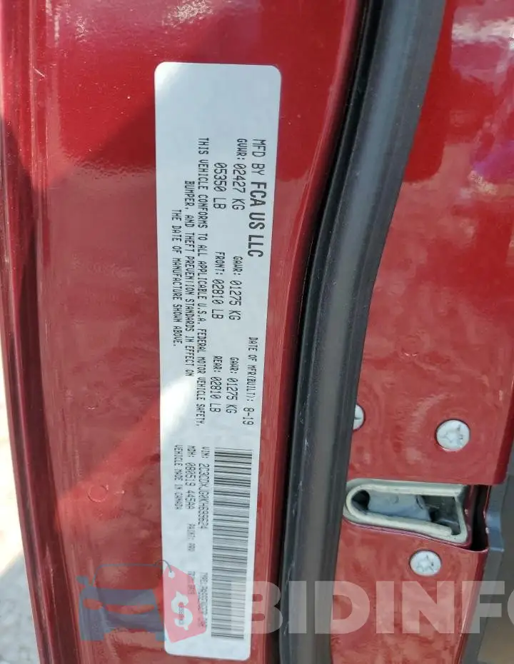 2C3CDXJG0KH699624 Photo# 12