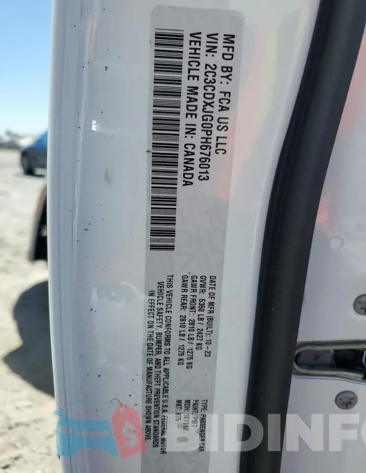 2C3CDXJG0PH676013 Photo# 13