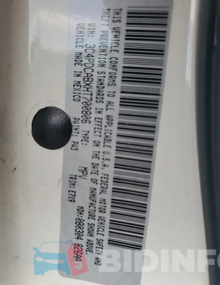3C4PDCABXHT700806 Photo# 14