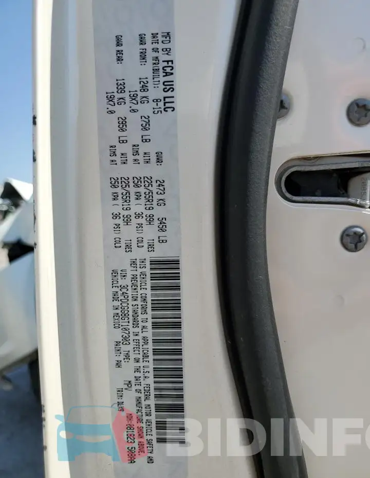3C4PDCGG8GT107303 Photo# 14