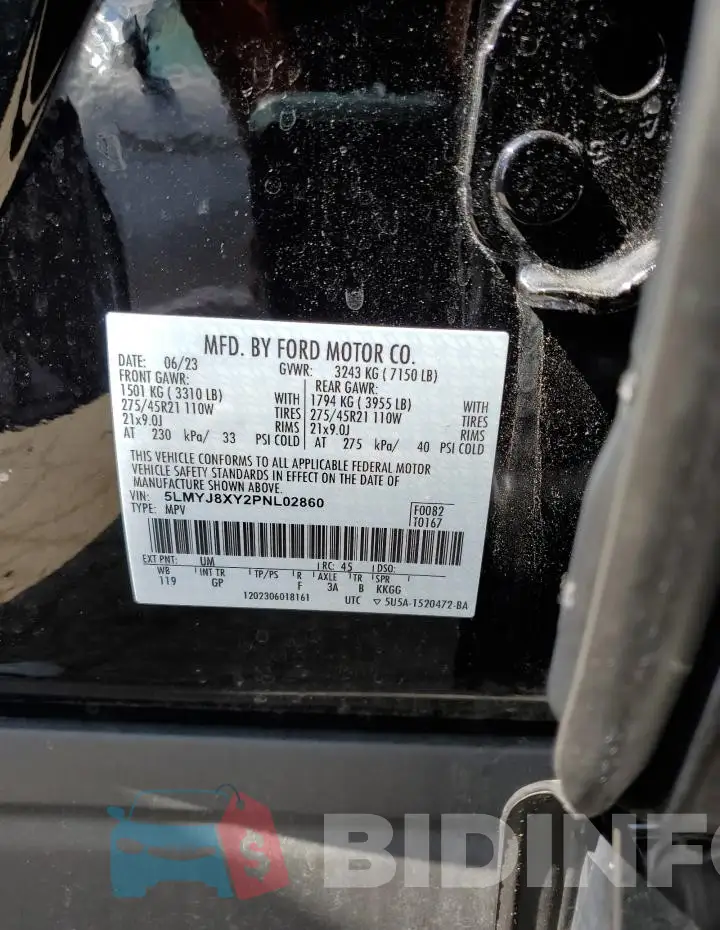 5LMYJ8XY2PNL02860 Photo# 12