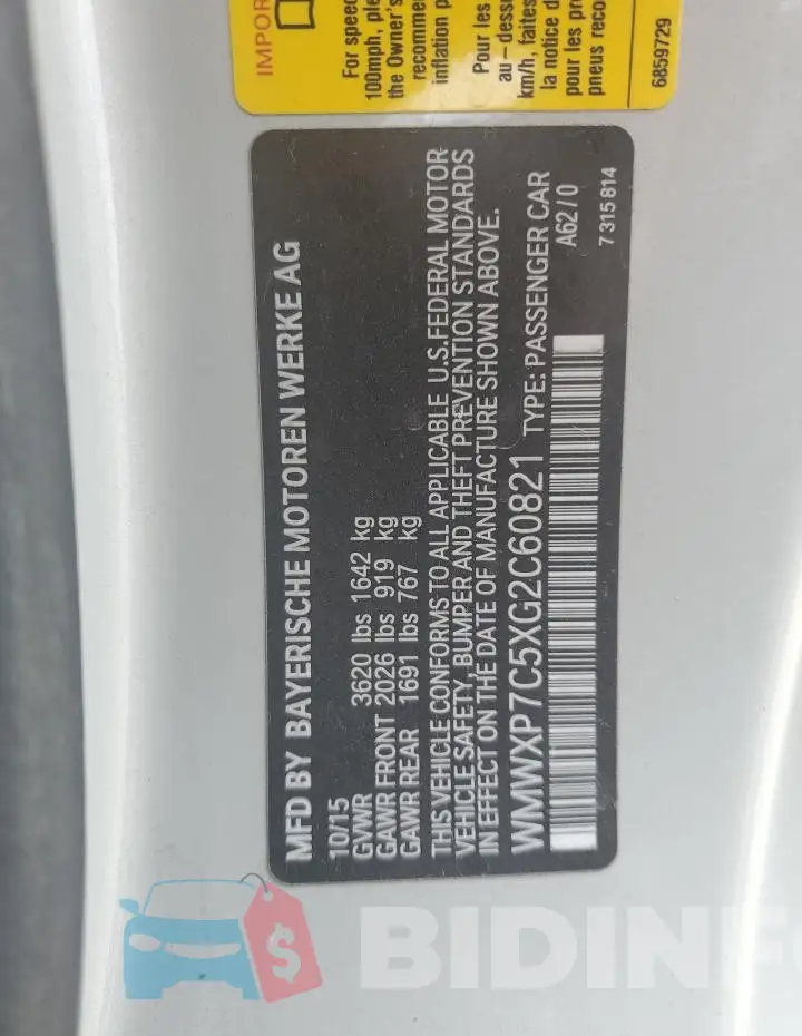 WMWXP7C5XG2C60821 Photo# 13