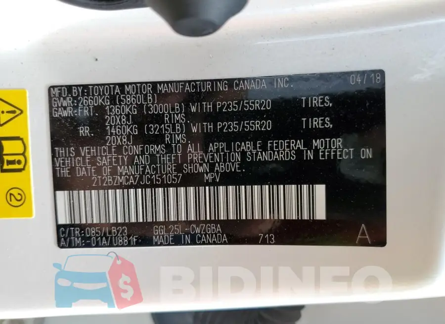 2T2BZMCA7JC151057 Photo# 12
