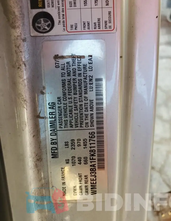 WMEEJ3BA1FK811766 Photo# 13