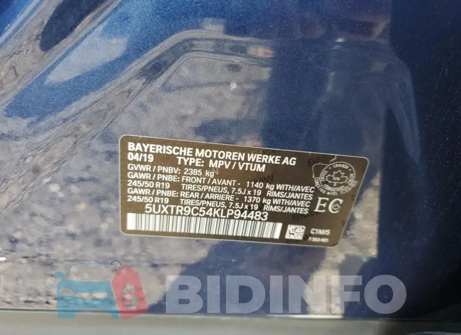 5UXTR9C54KLP94483 Photo# 13