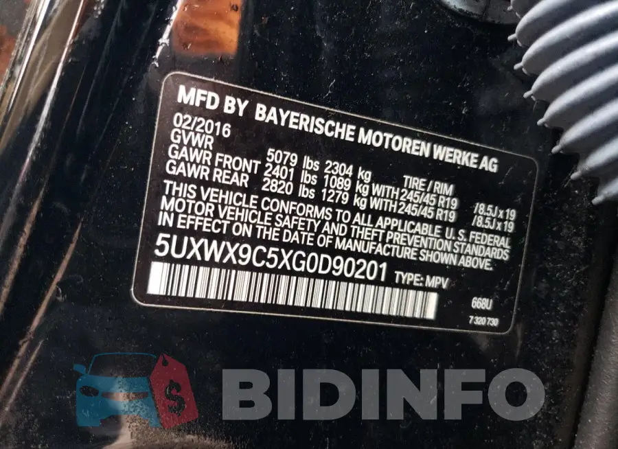 5UXWX9C5XG0D90201 Photo# 12