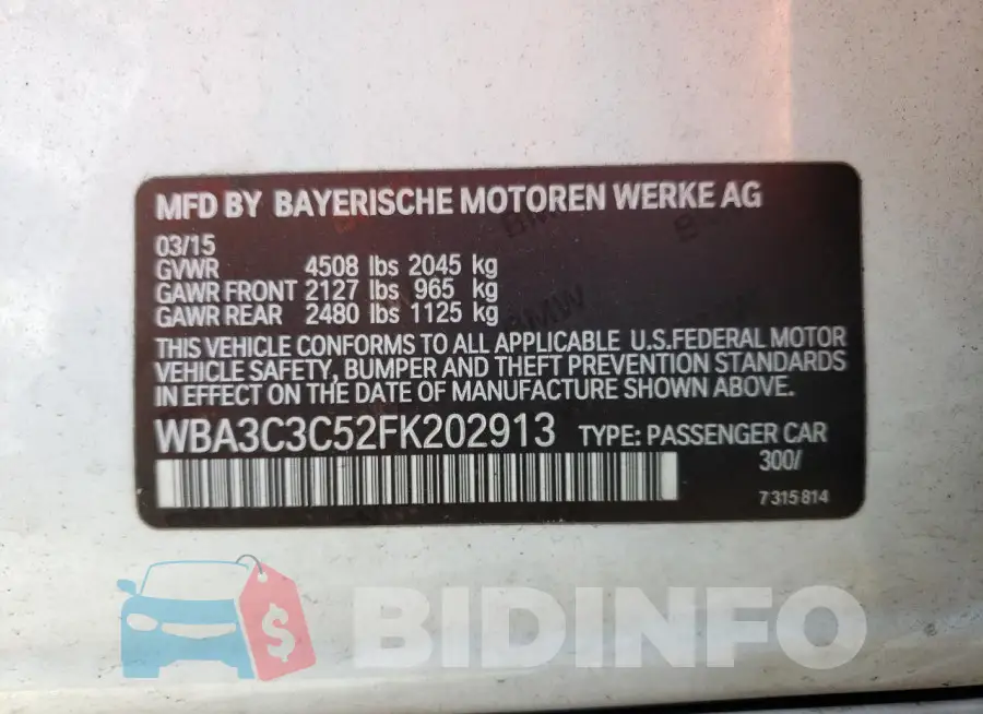 WBA3C3C52FK202913 Photo# 13