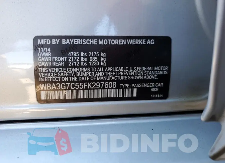 WBA3G7C55FK297608 Photo# 13