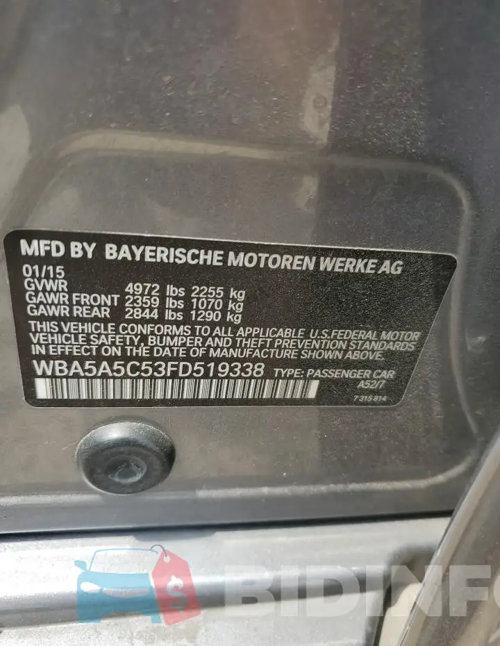 WBA5A5C53FD519338 Photo# 12