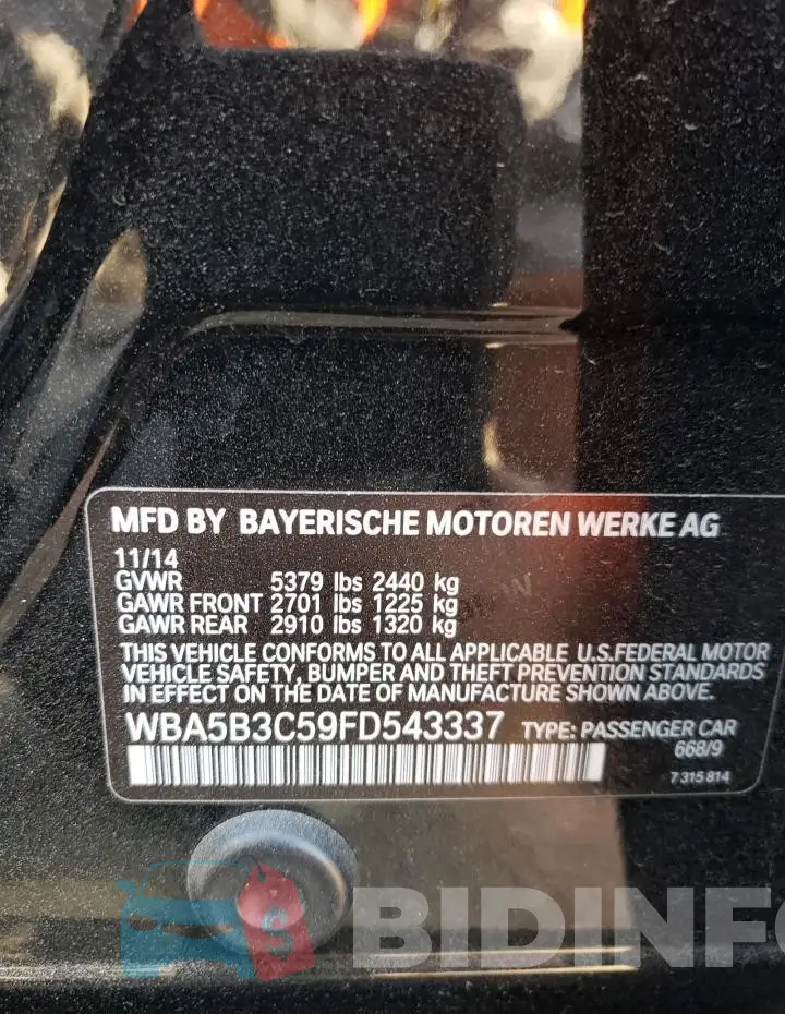 WBA5B3C59FD543337 Photo# 12