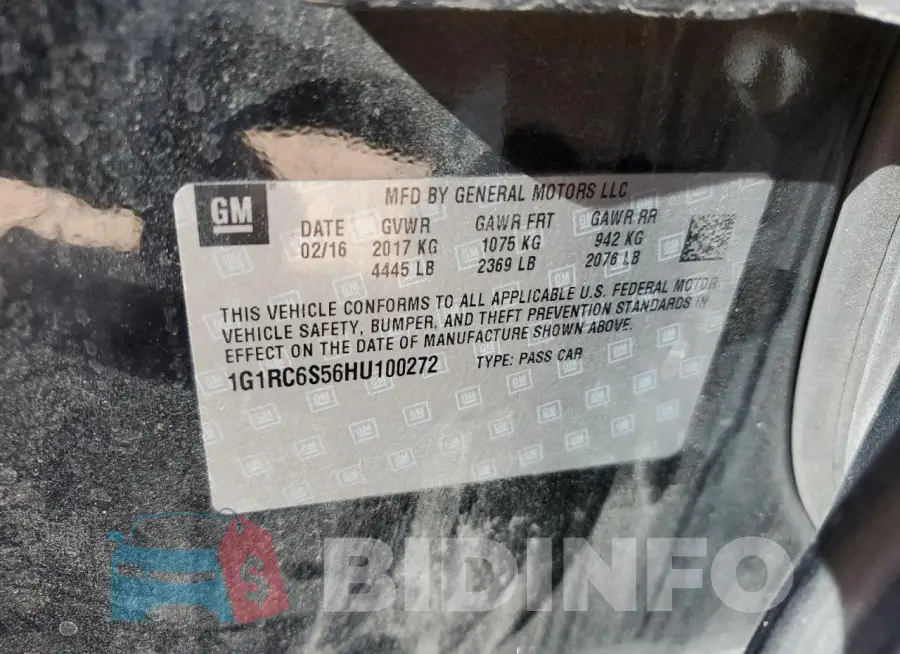 1G1RC6S56HU100272 Photo# 12