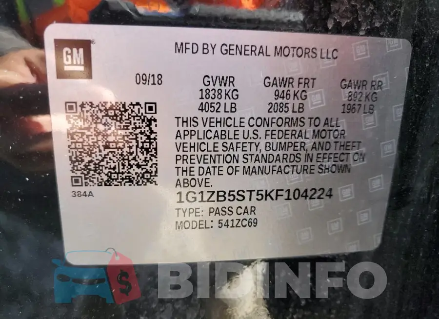 1G1ZB5ST5KF104224 Photo# 12