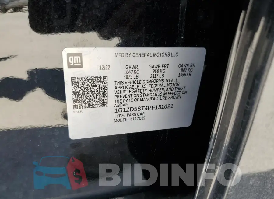 1G1ZD5ST4PF151021 Photo# 12