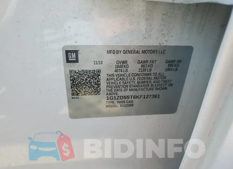 1G1ZD5ST6KF127361 Photo# 12