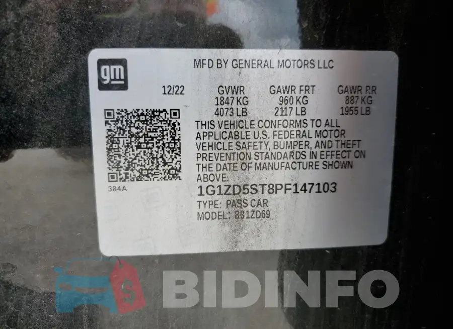 1G1ZD5ST8PF147103 Photo# 12