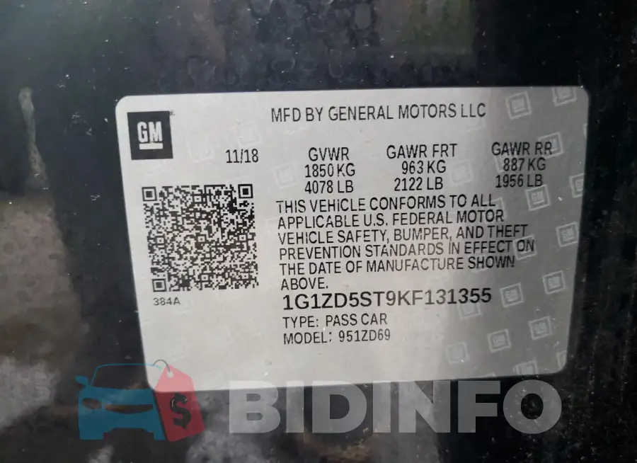 1G1ZD5ST9KF131355 Photo# 12