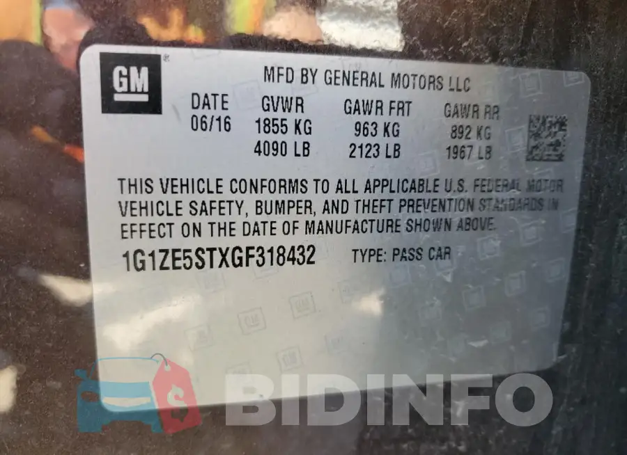 1G1ZE5STXGF318432 Photo# 13