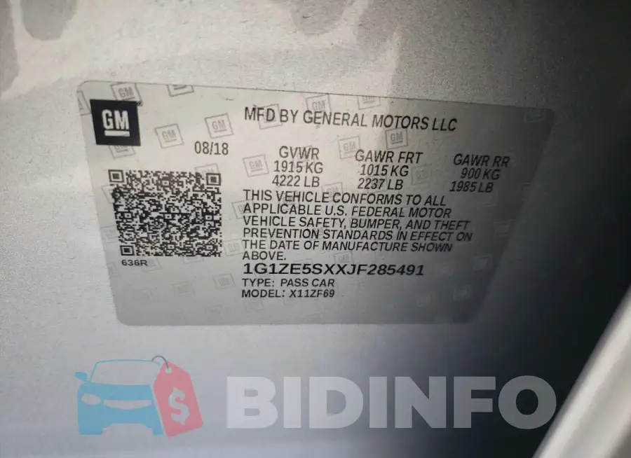 1G1ZE5SXXJF285491 Photo# 12