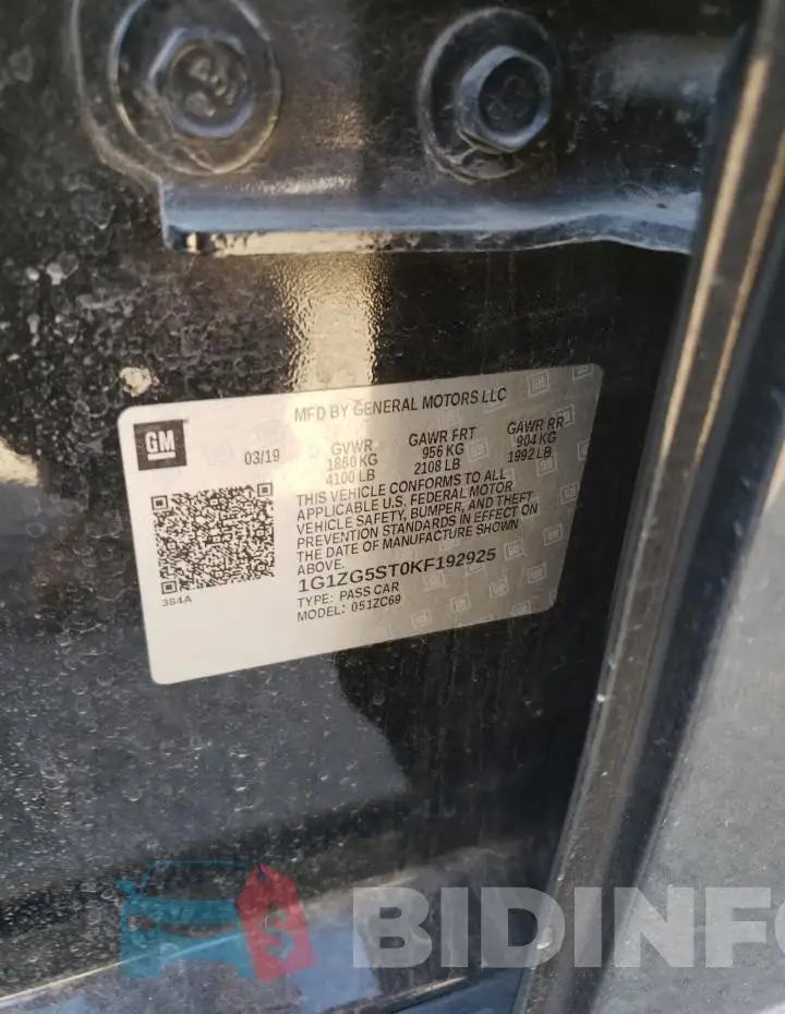 1G1ZG5ST0KF192925 Photo# 13