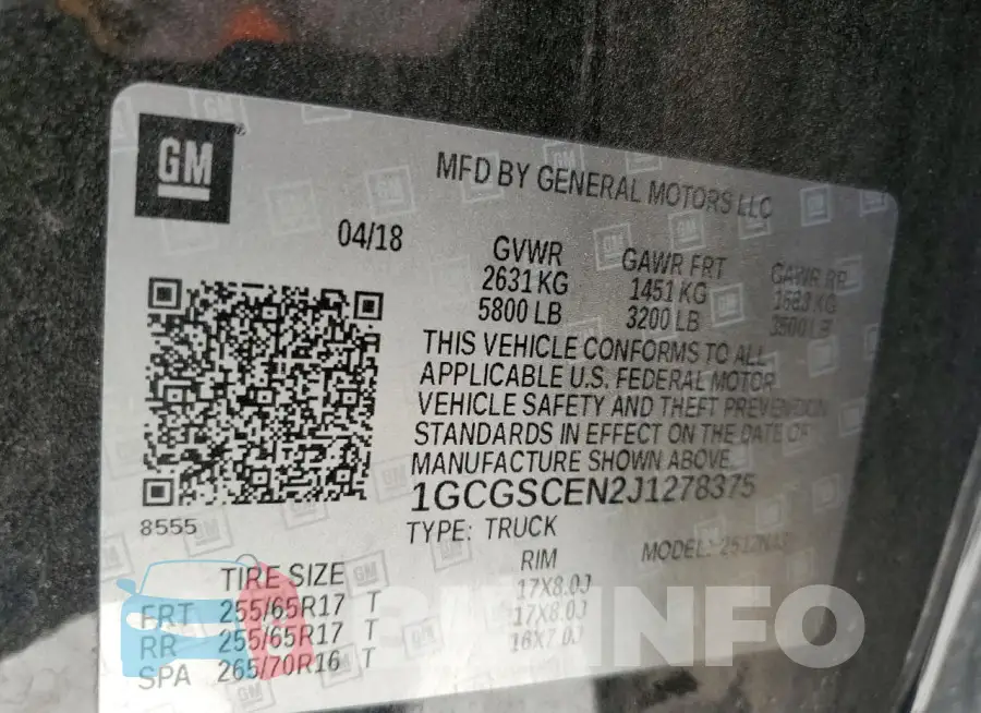 1GCGSCEN2J1278375 Photo# 12