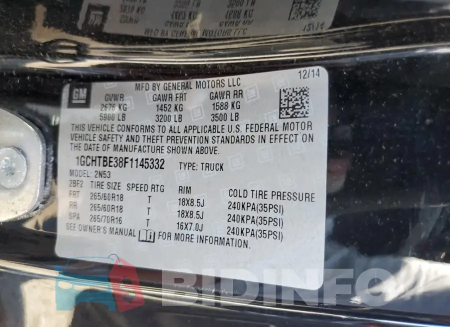 1GCHTBE38F1145332 Photo# 12