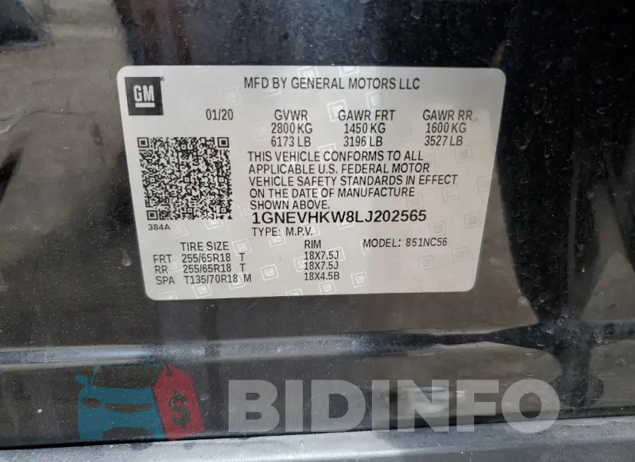 1GNEVHKW8LJ202565 Photo# 13