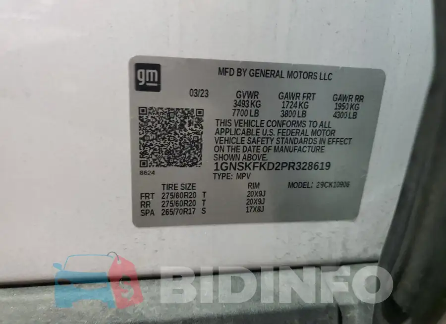 1GNSKFKD2PR328619 Photo# 14