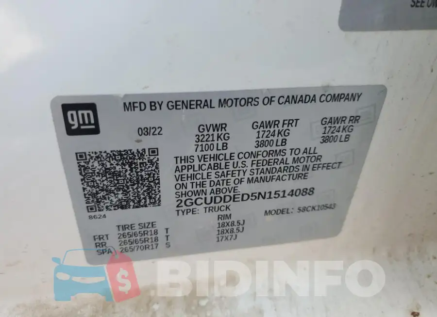 2GCUDDED5N1514088 Photo# 12