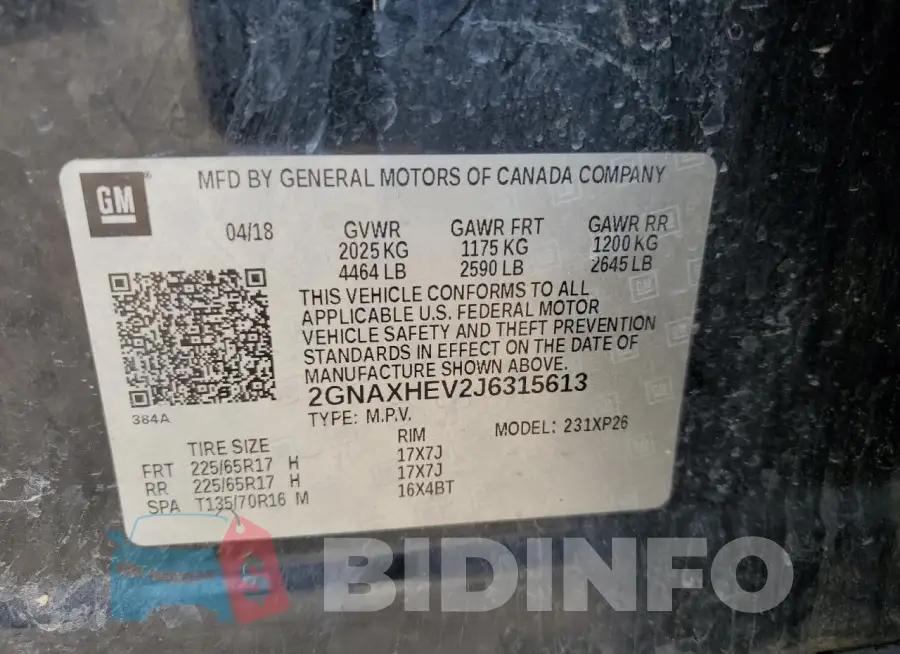 2GNAXHEV2J6315613 Photo# 13