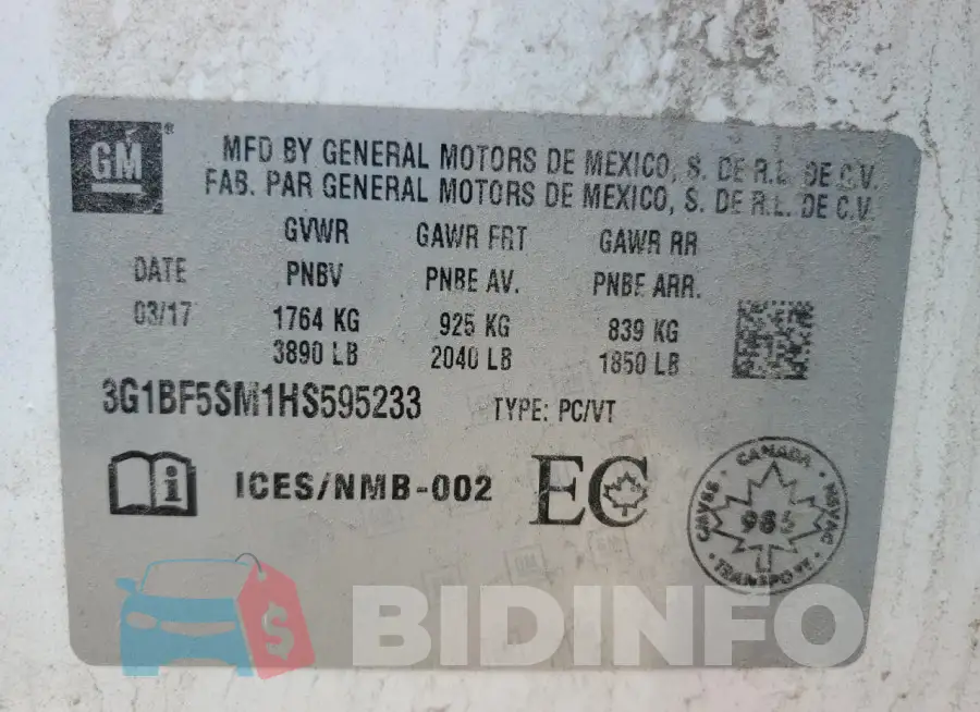 3G1BF5SM1HS595233 Photo# 13