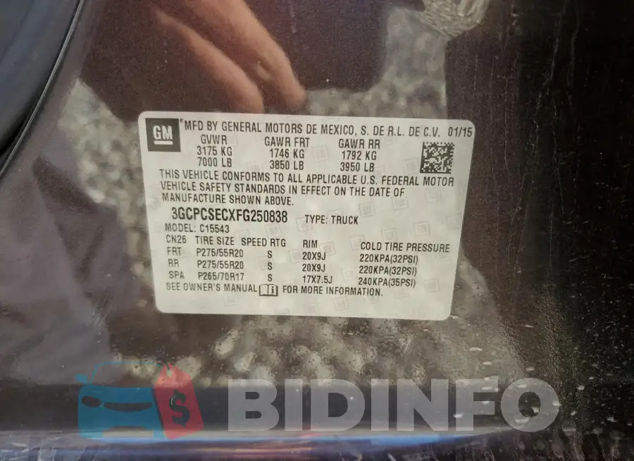 3GCPCSECXFG250838 Photo# 12