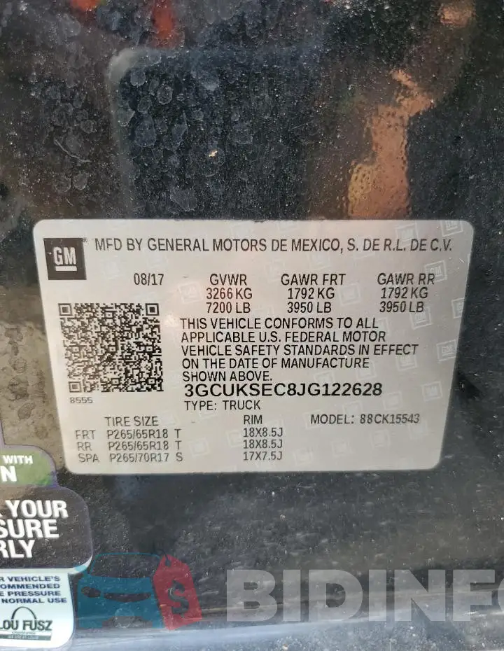 3GCUKSEC8JG122628 Photo# 12