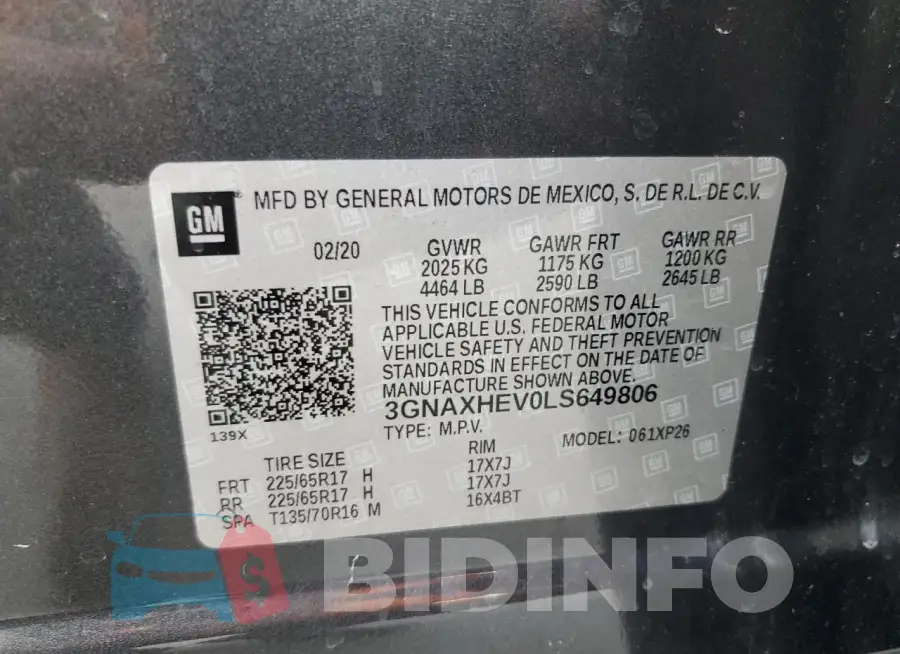 3GNAXHEV0LS649806 Photo# 14