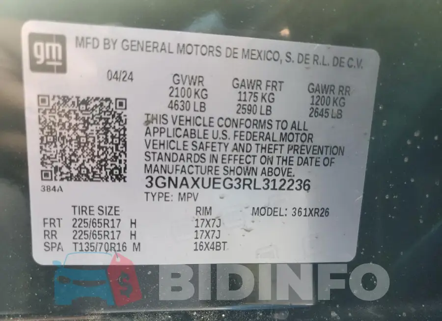 3GNAXUEG3RL312236 Photo# 13