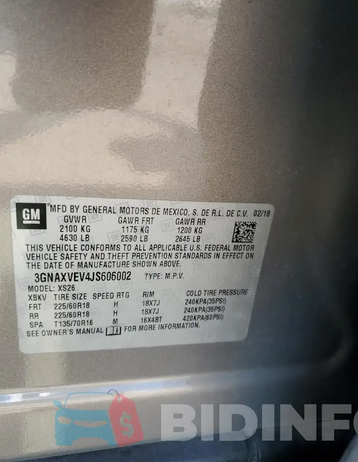 3GNAXVEV4JS606002 Photo# 13