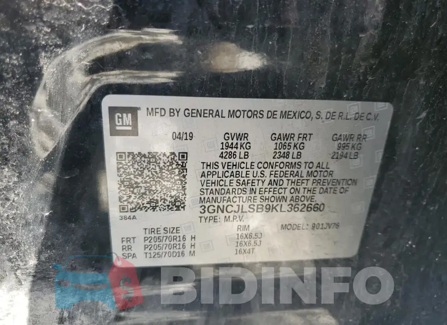 3GNCJLSB9KL362660 Photo# 13