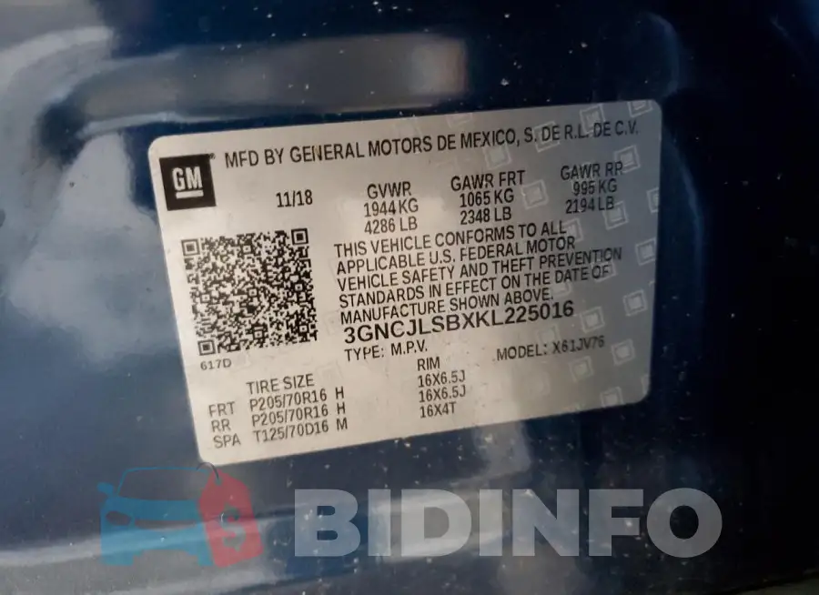 3GNCJLSBXKL225016 Photo# 13