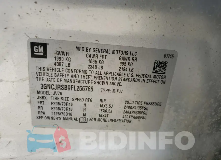 3GNCJRSB9FL256766 Photo# 13