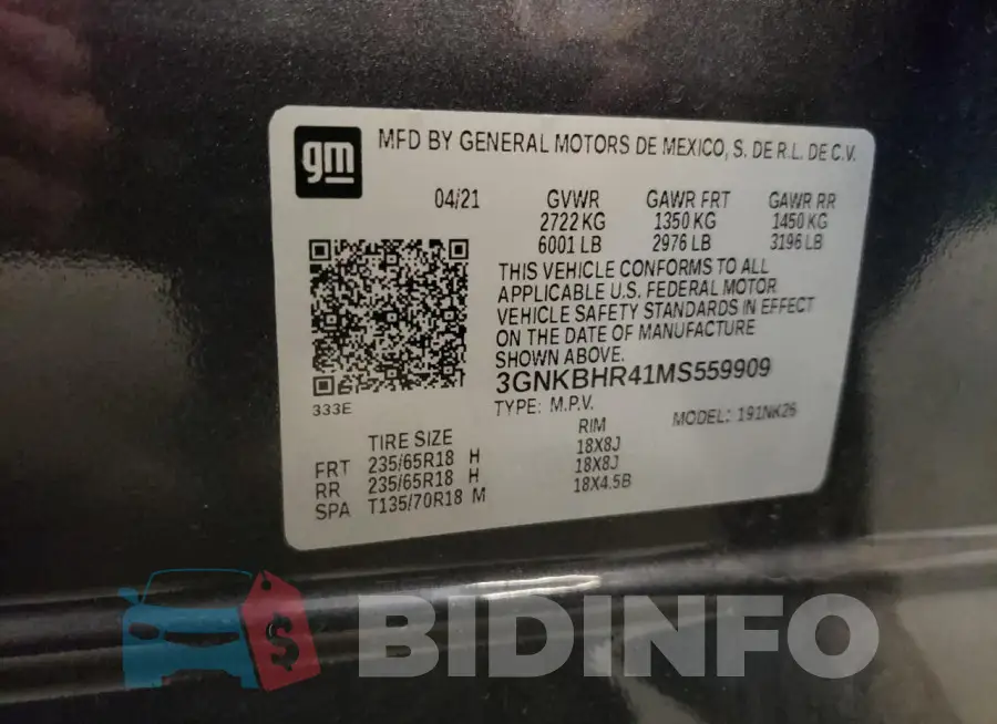 3GNKBHR41MS559909 Photo# 13