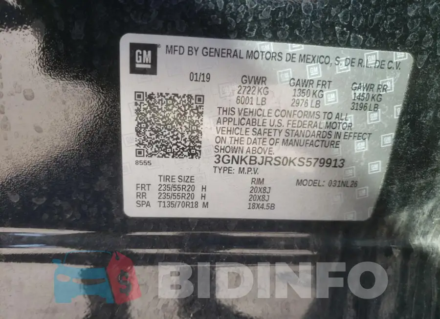 3GNKBJRS0KS579913 Photo# 14