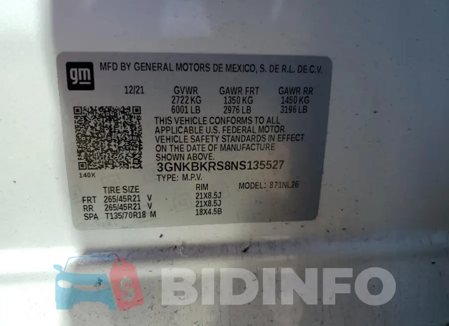 3GNKBKRS8NS135527 Photo# 13