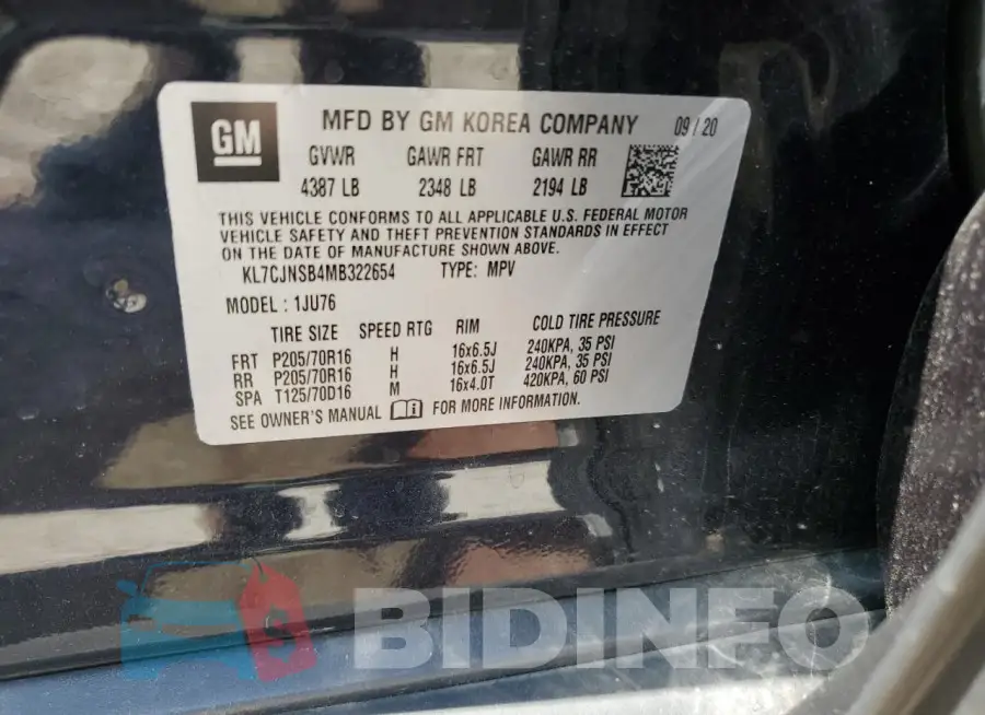 KL7CJNSB4MB322654 Photo# 13