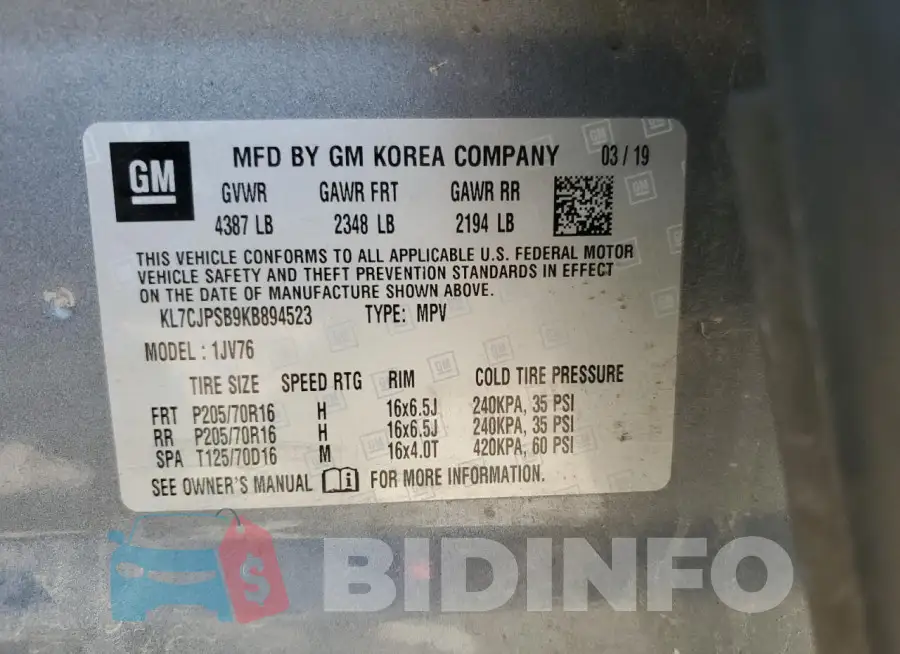 KL7CJPSB9KB894523 Photo# 14