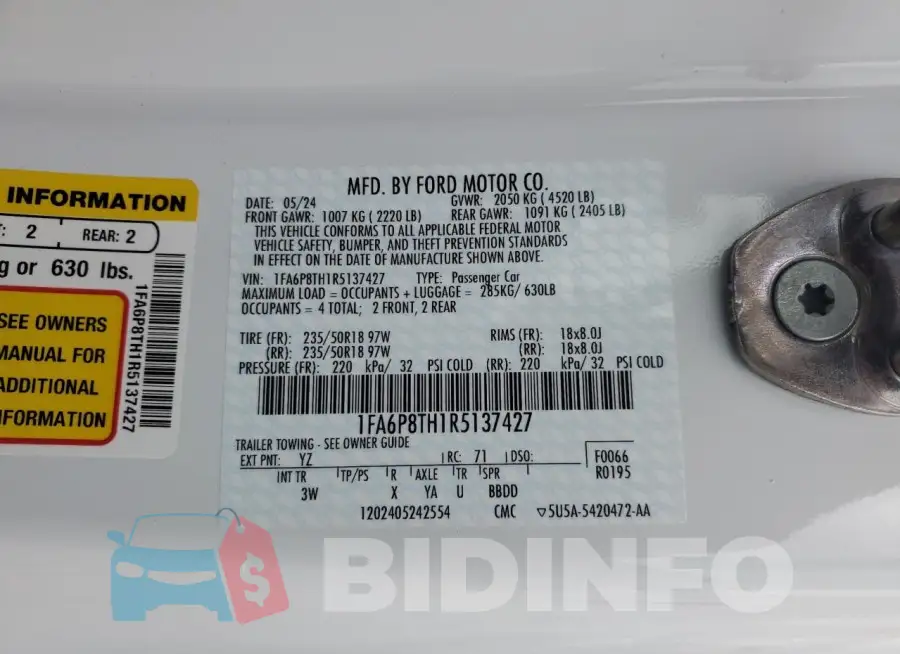 1FA6P8TH1R5137427 Photo# 12