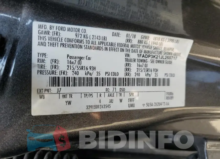 1FADP3K21JL260717 Photo# 12