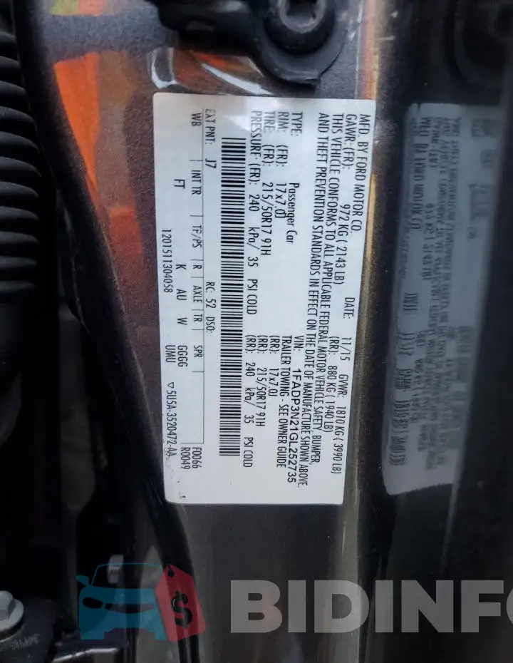 1FADP3N21GL252735 Photo# 12