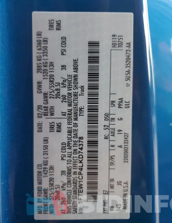 1FTEW1CP4LKD74378 Photo# 12