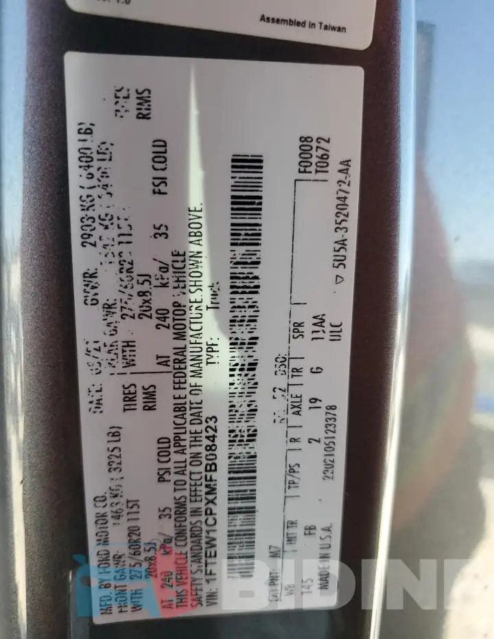 1FTEW1CPXMFB08423 Photo# 12